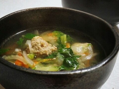 セロリと生姜たっぷり♪やわらか肉団子入りスープ♥